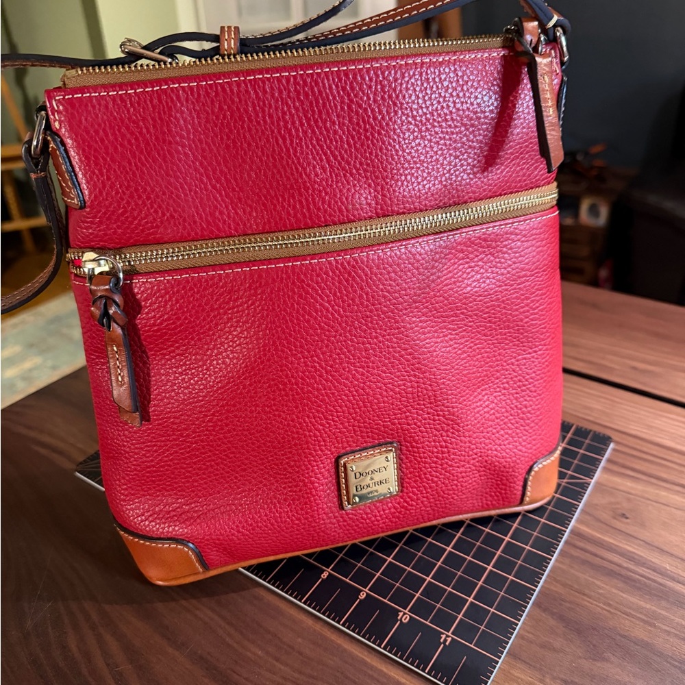Dooney & Bourke Red and Tan Crossbody Bag